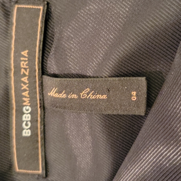 BCBGMaxAzria Dress 4 Silver Satin Corsage Black Jersey Skirt - Picture 10 of 10